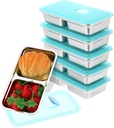 6 Pcs 304 Stainless Steel Bento Boxes Containers Reusable Stainless Steel Double Compartment Snack Containers with Lids, Reusable Condiment Container-Dishwasher Safe