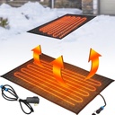 Baquler 20'' x 30'' Heated Snow Ice Melting Mats No Slip Heated Outdoor Mats Melts up to 3 Inches/h and Ice with 9.84 ft Power Cord for Winter Snow Removal Stairs Steps Driveway Walkway Decks Sidewalk