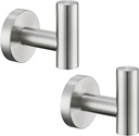 Angle Simple Bathroom Towel Hook 2 PCS, SUS304 Stainless Steel Bath Robe Holder, Modern Hand Towel Hanger Wall Mounted, Brushed Nickel