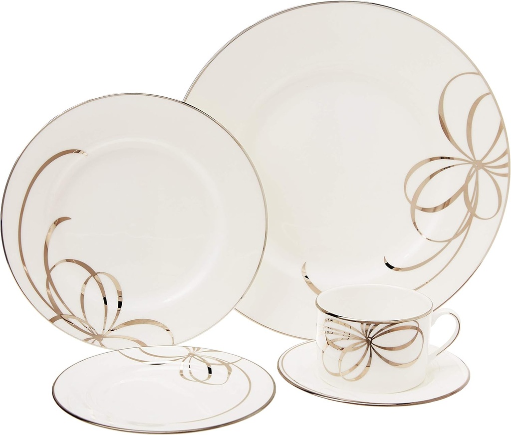 Kate Spade Belle Boulevard 5-Piece Place Setting, 4.25 LB, White