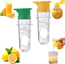 2-Pack Screw Top Manual Lemon Squeezer - Compact Handheld Juicer for Lemons, Limes, and Oranges - Portable Citrus Press with Lid for Cooking, Seasoning, and Cocktails