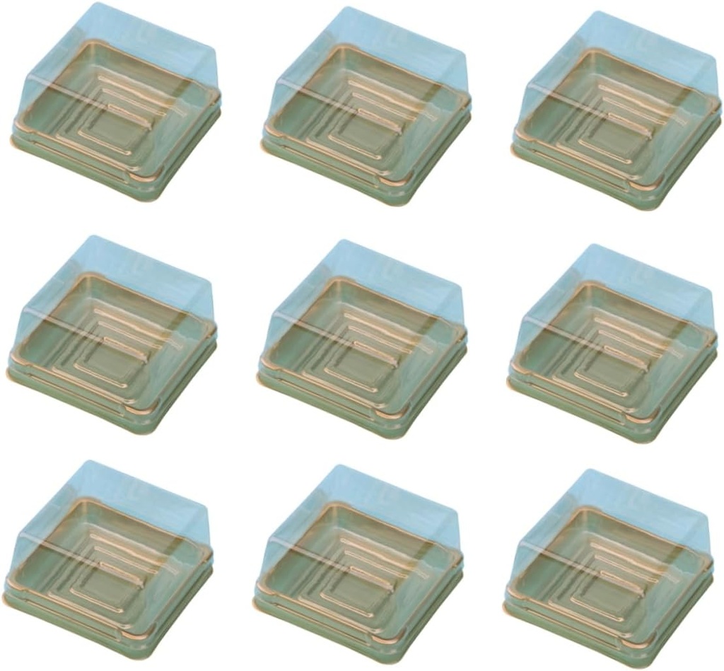 50pcs Plastic Cake Boxes Lid Square Moon Cake Tray Containers for Bakery Packaging Reusable Food Packaging Design for Cookies Muffins