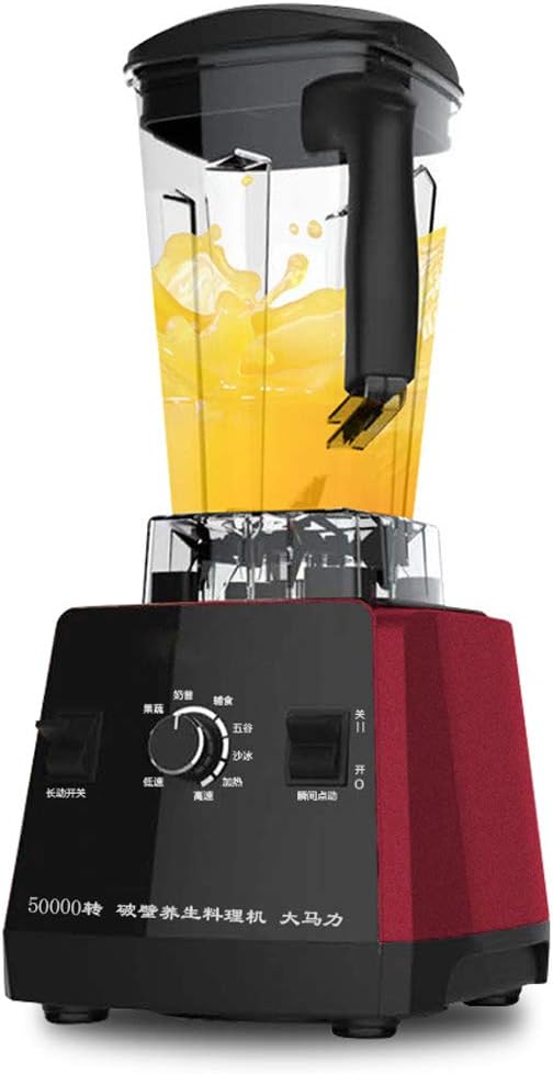 Blender Smoothie Maker, Jug Blender Smart Blender Juicer Professional Commercial for Vegetables and Fruit Smoothie Maker Blender Food Processor 50000RPM 1800W,Red1