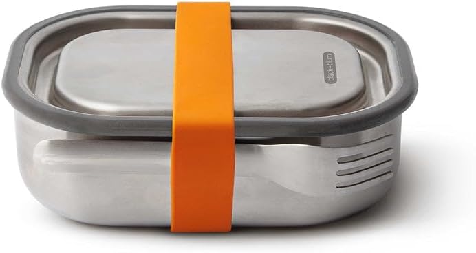 BLACK + BLUM Stainless Steel Lunch Box | Leak-proof Oven Safe Plastic Free Meal Prep Lunch Food Container | Orange, 20 oz / 600 ml