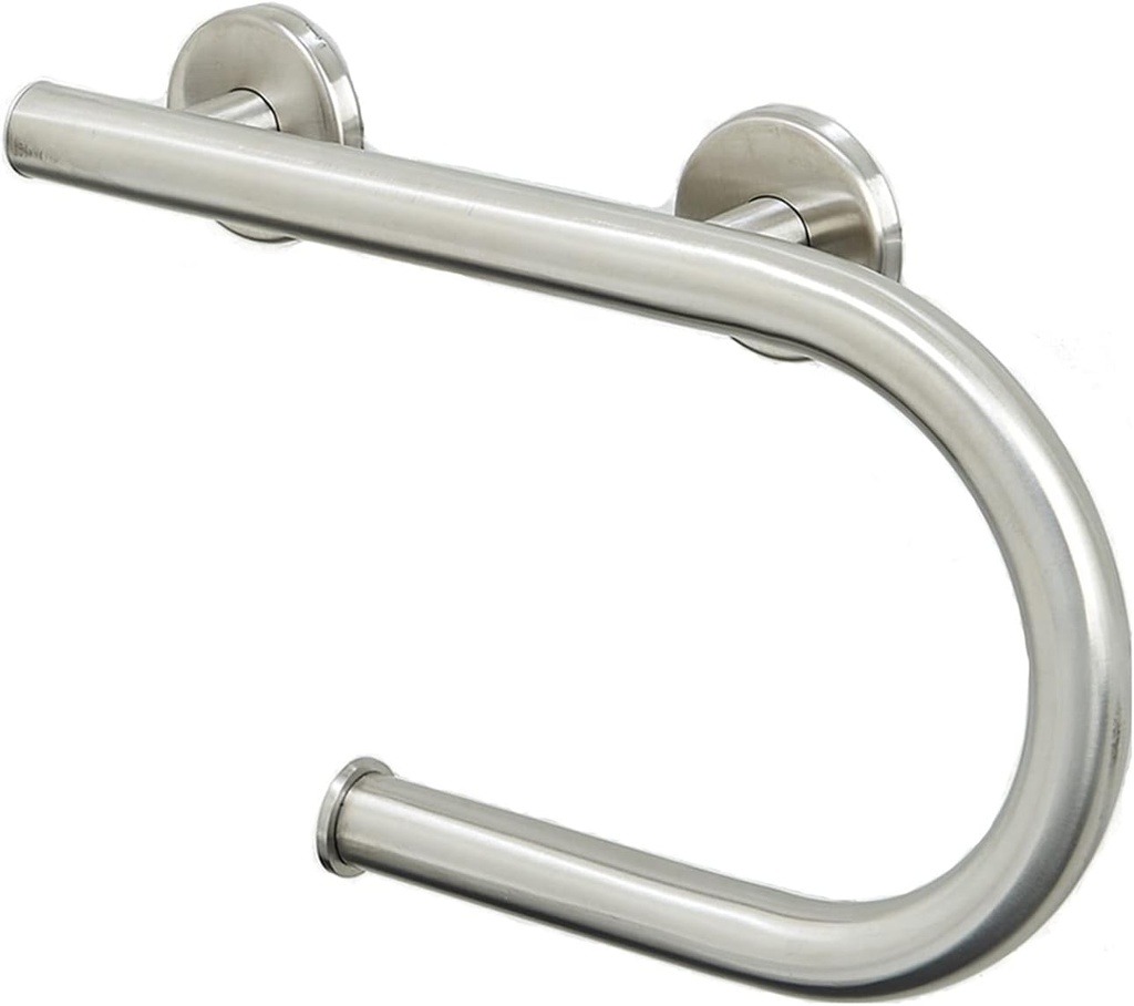 Grab Bar Toilet Paper Holder - Bathroom Safety Aid/304 Stainless Steel/Right/Brush Finish/16.5"x 10"