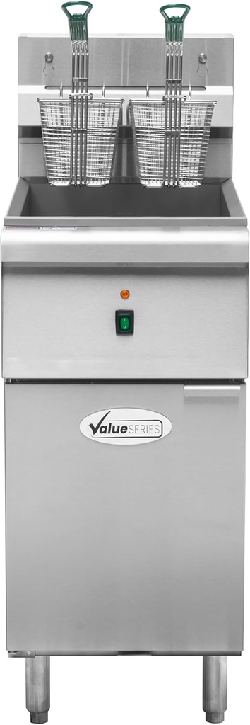 Value Series Commercial Electric Floor Fryer, 40lb. Stainless Steel Deep Fryer for Restaurants, 1 Phase, 240V