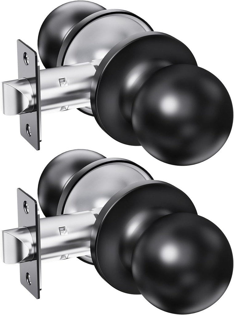 ARPHA 2 Pack Matte Black Door Knobs
