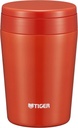 Tiger Thermos Vacuum Insulated Soup Jar, 12.8 fl oz (380 ml), Thermal, Bento Box, Wide Mouth, Round Bottom, Chili Red MCL-B038-RC Tiger