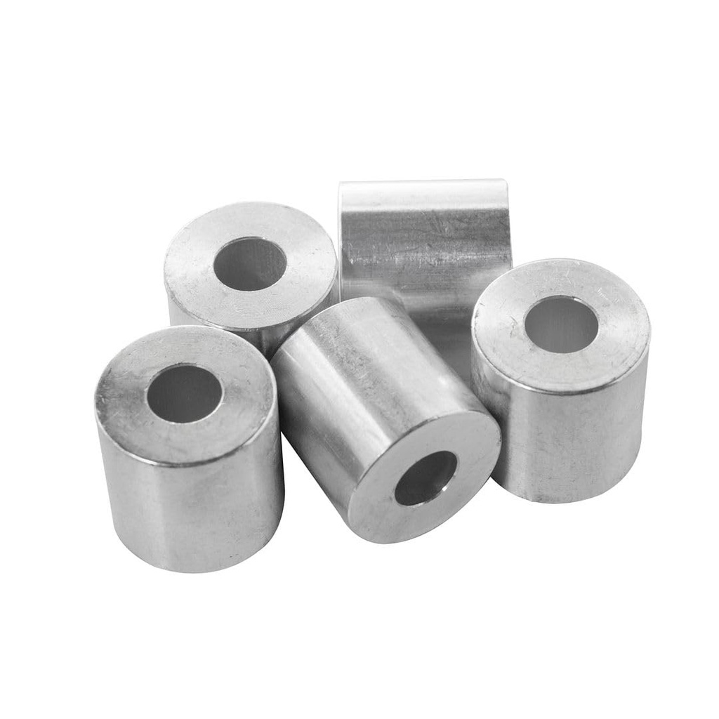 Aluminum Spacer 1" OD x 3/8" ID x Choose Your Length, Round Spacer Unthreaded Standoff Bushing Plain Finish, Fits Screws Bolt 3/8" or M10 by Metal Spacers Online (1" Length, 2 Pack)