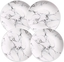 Marble Design Porcelain Dinner Accent Plates Set of 4 (10 inches)