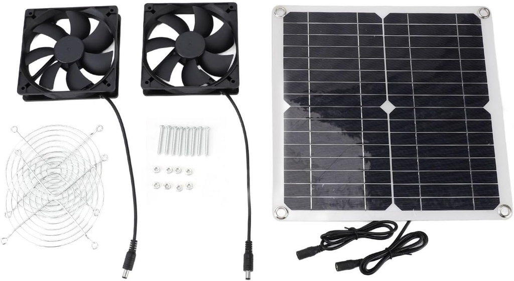 Solar Operated Ventilation Fan Kit 14W | 12V Low Voltage Motor for Secure Use | Vent Fan for Home/Kitchen/Bathroom | Quiet & Efficient