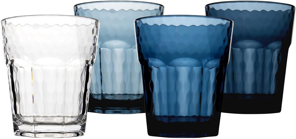 Bo-Camp Camping Glasses Set of 4 Mix&Match Travel Drinking Glass Water Wine Glass 200 ml