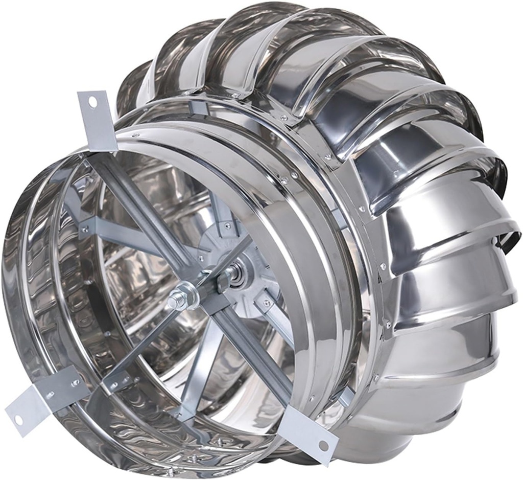 Roof Turbo Ventilator,Stainless Steel Ventilation Duct Ventilating Fan,Roof Rotating Exhaust Cover,1 pcs(100mm)