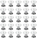 25pcs 3/4-Inch Diameter Acrylic Crystal Small-Size Cabinet Knobs Drawer Pulls Dresser Handle Decorative Clear Cupboard Puller with Screws for Kitchen, Bathroom, Bedroom Silver