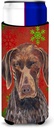 German Shorthaired Pointer Red Snowflakes Holiday Christmas Ultra Beverage Insulators for slim cans