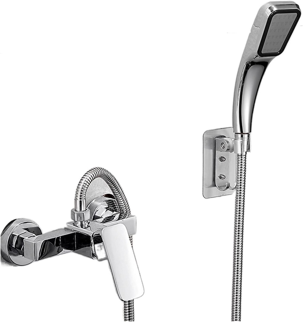 Bathroom Chrome Shower Faucet Set High Pressure Wall Mounted Shower Tap Bathtub Faucet Shower Mixers Hot and Cold Water Mixing (Color : Ly04 Set D)