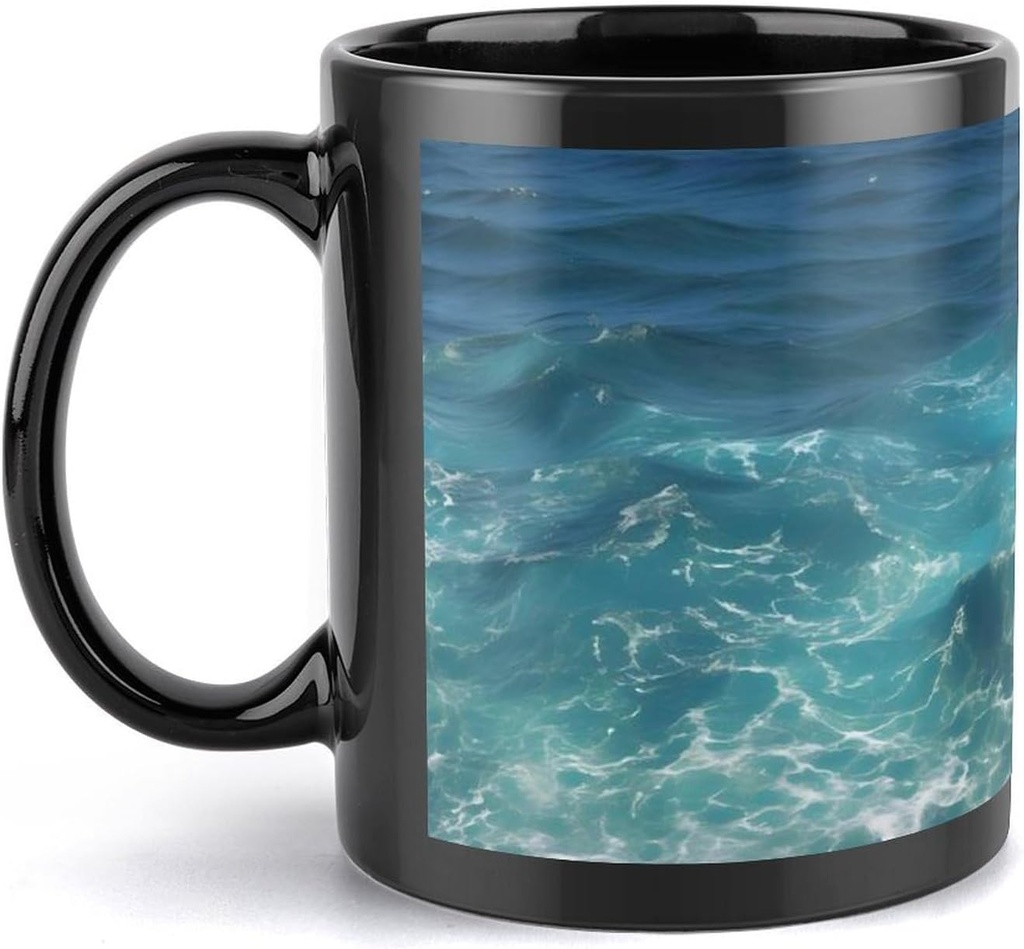 The Deep Blue Sea Travel Mug Ceramic Large Ceramic Coffee Mugs with Handle, Porcelain Mugs- Perfect for Coffee Tea Espresso Other Beverages