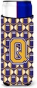 Letter Q Football Purple and Gold Ultra Beverage Insulators for slim cans