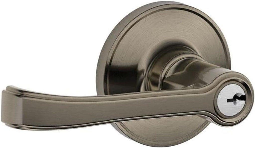 Schlage J54-TOR Torino Single Cylinder Keyed Entry Leverset from the J-Series (F, Antique Pewter