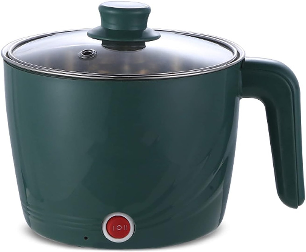 Mini Nonstick Electric Skillet with Lid, Electric Hot Pot, Multi-Function Electric Cooker, 1.8L Rapid Noodles Cooker (without steamer)