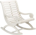 SAFAVIEH Outdoor Sonora White Eucalyptus Wood Scroll Arms Rocking Chair