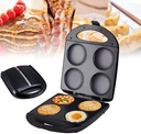 1400W Mini Nonstick Griddle, Electric Arepa Maker, Portable Pancake Pan, Make 4 Unique Flapjack, Single Hole Diameter 10CM, for Healthy Cooking Fried Eggs Burger Omelette