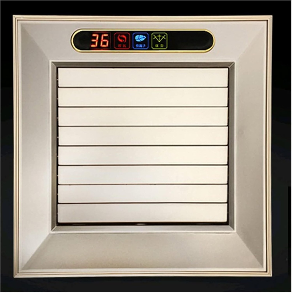 Exhaust Fan 30×30CM Ceiling Ventilator Extractor Exhaust Fans Kitchen Cold Wind Remote Cooling Fan Mute Hanging Cooler Ionizer Air Purifier, White/gold Ventilation Fan(White only cooling)