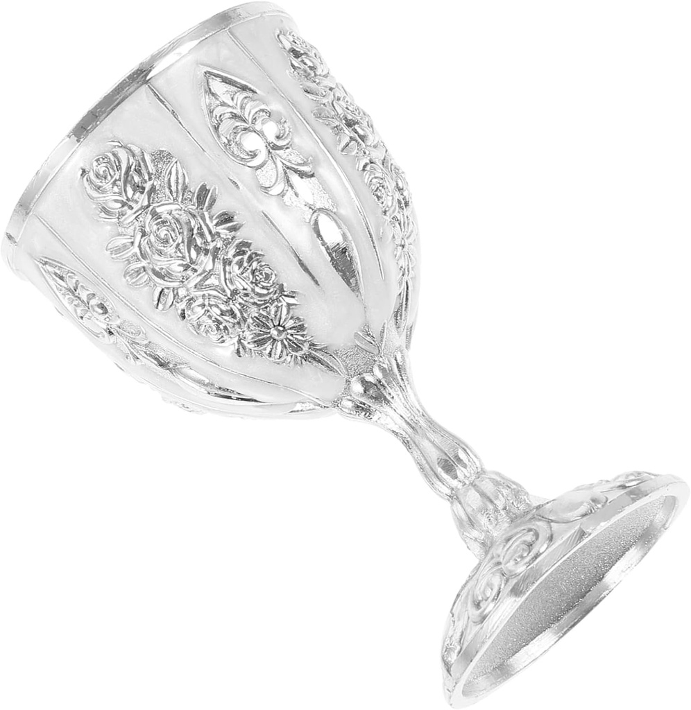 BESTYASH Delicate Retro European Style Wine Cup with Polished Rounded Edges Antique Chic Household Goblet for Weddings Birthdays Christmas and Party Decorations