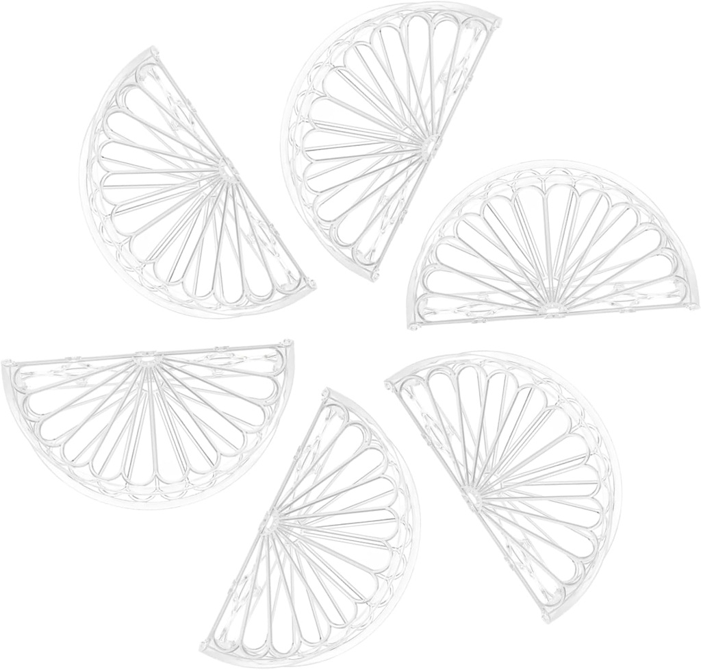 6Pcs Clear Semicircle Napkin Holder Stand Decorative Transparent Serviette Organizer for Kitchen Bar Restaurant Office and Party Table Use