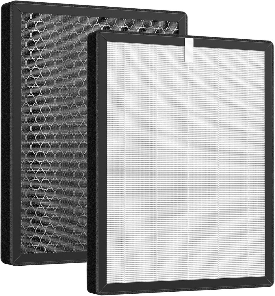 2 Pack KQ-36/KQ-36A Filter Replacement Compatible with Aucleia KQ-36 Air Purifier Larger 3-Stage Filtration for 99.97% Particle Reduction Dust Pets Hair Smoke Odor for Home Large Room 2,100 Ft²