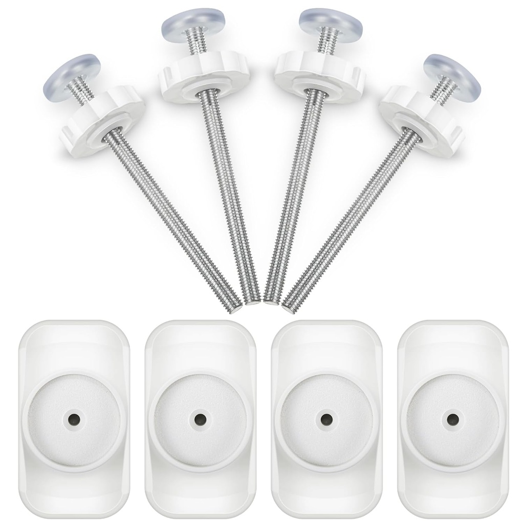 Dreyoo Baby Gate Extender Extension, 4 Pack Pet Gate Threaded Spindle Rods M8 (8MM) Accessory Screw Bolts, Replacement Hardware Parts for Pressure Mounted Baby Gate (Protector Style)