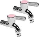 MroMax Brass Water Tap Faucet Chrome Plating Sink Basin Water Tap Mop Pool Faucet Wall Mounted with Single Spout G1/2 Male Thread 2pcs