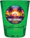 R and R Imports Fort Lauderdale Florida Design B Souvenir Full Color 2oz Shot Glass Green 4-Pack