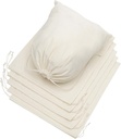100 Percent Cotton Muslin Shoe Bags 6-Pack For Storage Pantry Gifts - Unbleached (14 x 17, Beige)