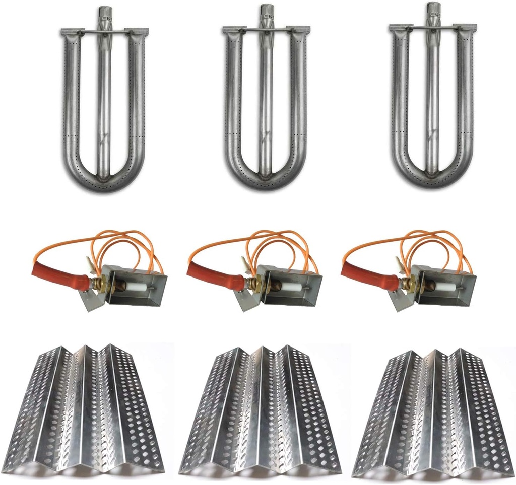 SN2461 (3-Pack) SA2461(3-Pack) 16GA Stainless Steel Heat Plate Burner and Electrode Replacement for American Outdoor Grill 24NB, 24NG, 24NP, 24PC, 36NB, 36PC and Dyna-Glo DCP480CSP