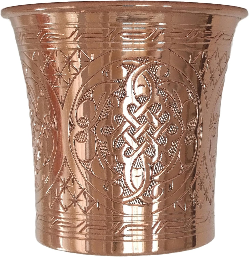 CC Series (20 oz) - Handcrafted Super Heavy Weight Drinking Cups or Serving Cold Beverages and Cocktail Mugs, Handmade Unlined Uncoated Pure Solid Copper Tumblers (Engraved)