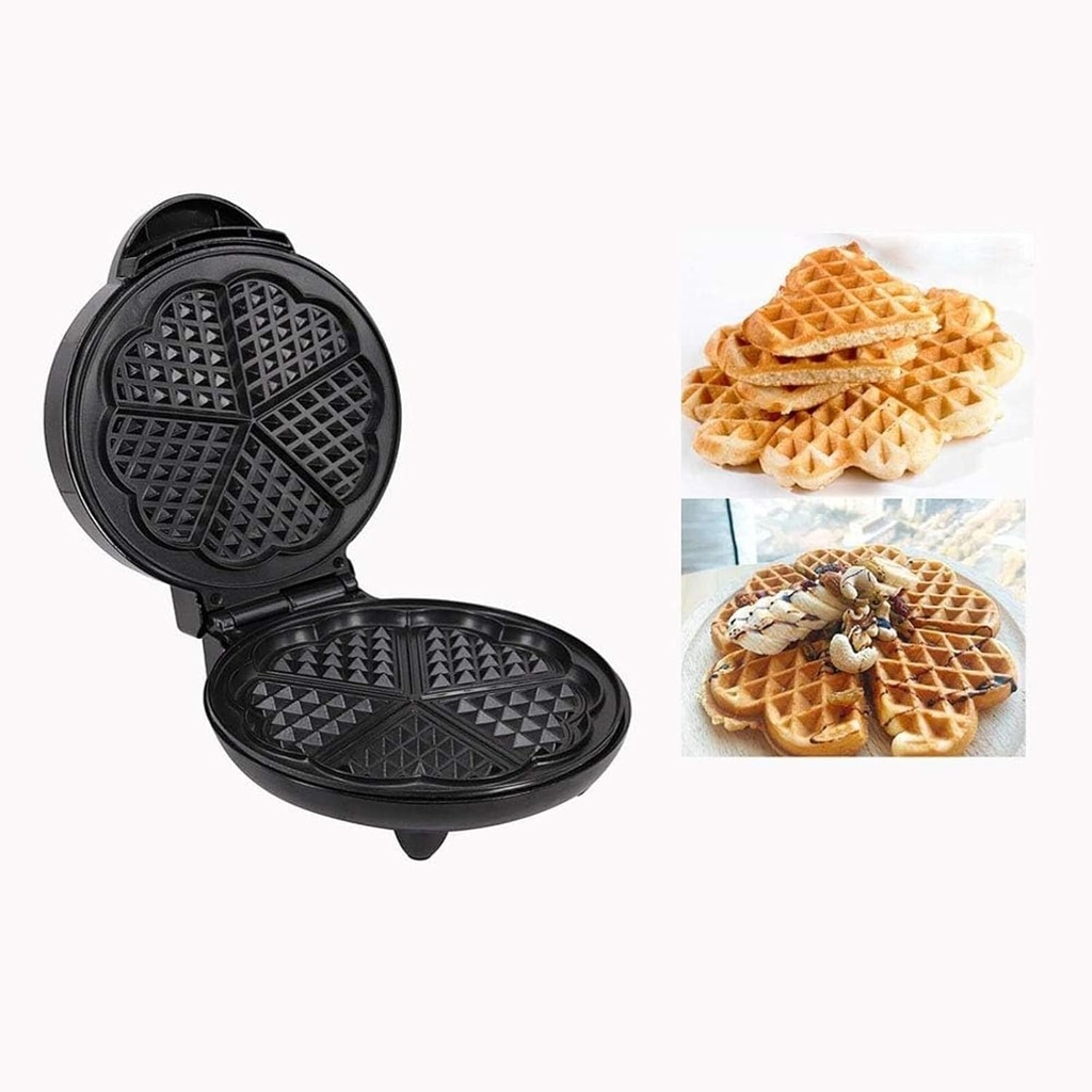 Waffle Maker Iron Heart Shaped Electric Machine Food Grade Nonstick Coated, Stainless Steel Belgium American Waffle, Adjustable Temperature Control, 1200W Kitchen Gift, 20240403