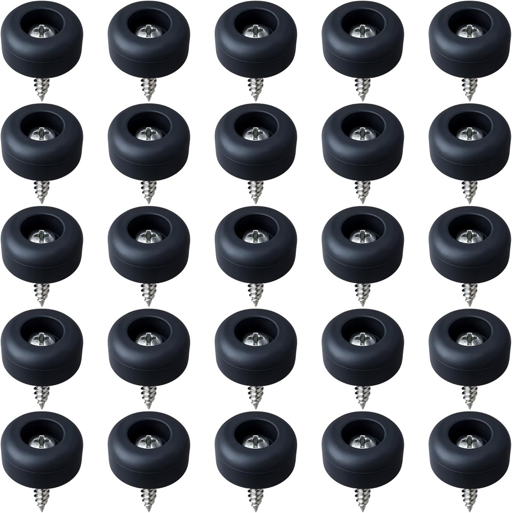 Gluposti 25 Cutting Board Feet with Stainless Screws, 1/2" Soft Non-Slip Rubber Bumpers for Cutting Boards & Electronics