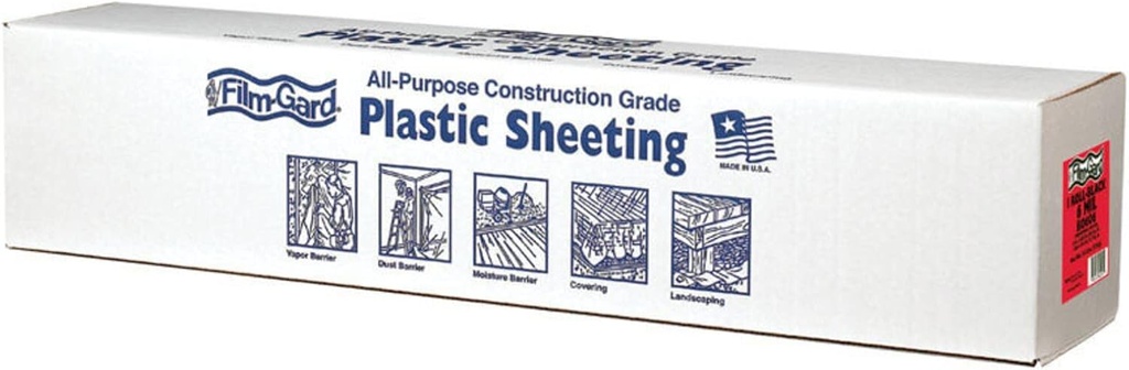 Berry Plastics Film-Gard Plastic Sheeting 6 Mil x 6' W x 100' L Polyethylene Black - Case of: 1