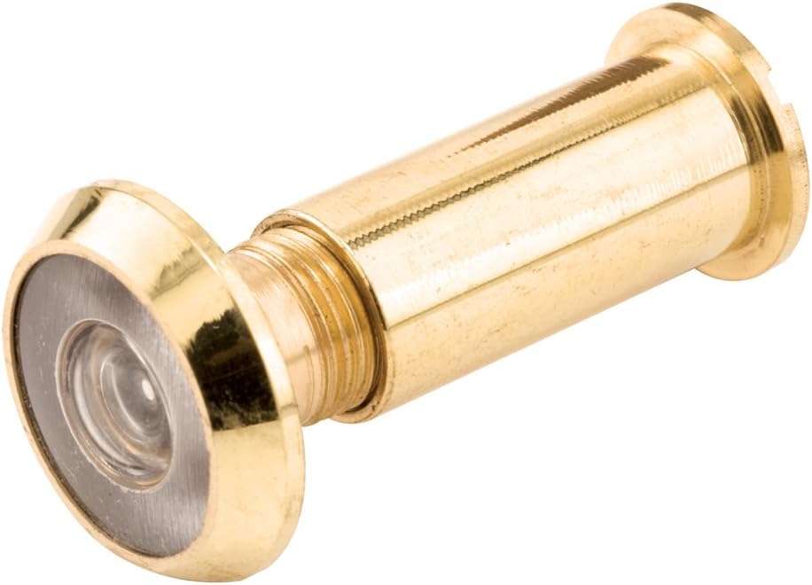 Prime-Line U 9891 Door Viewer, 1/2 In. x 200-Degree, Solid Brass Housing, Glass Lens is U.L. Listed, Polished Brass Finish (Single Pack)