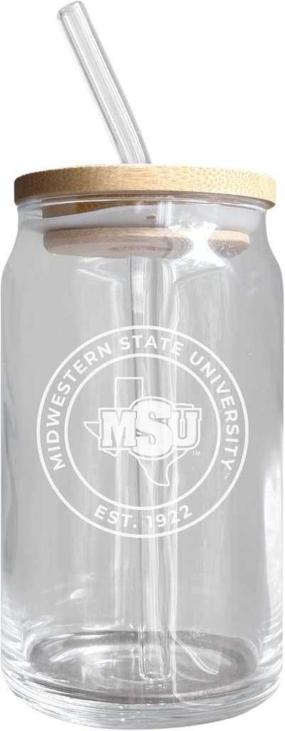 R and R Imports Midwestern State University Mustangs NCAA 12 oz Engraved Can Glass Single