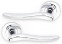 Infinity Decor Pair of Zinc Scarlet Lever Door Handles on Rose Set Polished Chrome Interior Door Pull Handles – for Home and Office Use