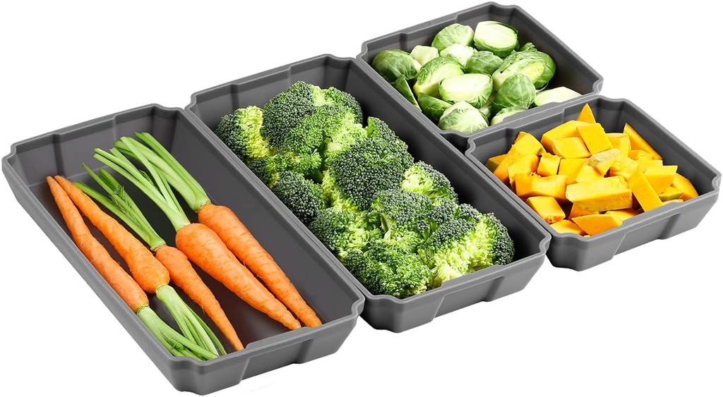 Silicone Sheet Pan Set, XOMOO Extra large size 4PCS Nonstick Silicone Dividers for Baking Trays, Baking Pan Dividers, Baking Cooking Accessories for Oven Dinner Prep, Dishwasher Safe Air Fryer Safe