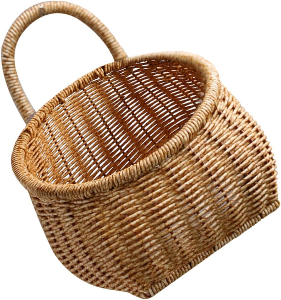 IMIKEYA Woven Hanging Basket for Kitchen Storage Lightweight Wall Decor Basket for Fruits Vegetables and Bread Stylish Pastoral Design for Home and Balcony Decoration