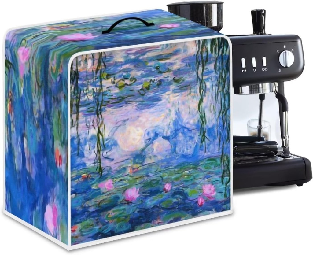 DISNIMO Claude Monet Poster Coffee Maker Cover Dust Protection Kitchen Appliance Cover, Anti Fingerprint Polyester Dust Proof Stain Resistant Blender Cover for Home Kitchen