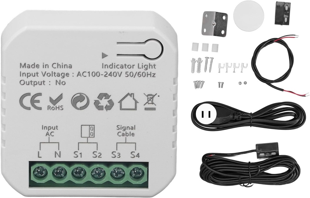 Door Controller with APP Remote Control, Real Time Monitoring, and Time Setting Function for Zigbee, Suitable for Home Use (US Plug)
