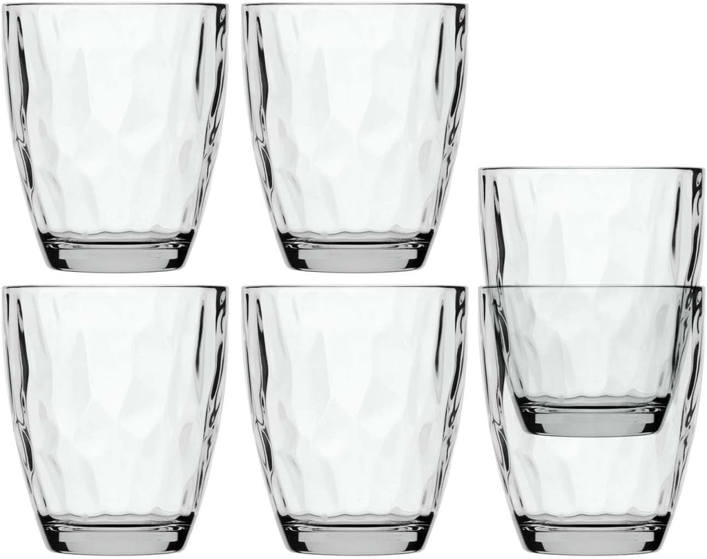 Water Glass Set of 6 MS Plastic, Water Happy
