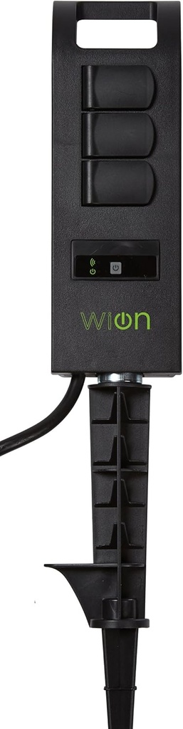 WiOn 50053 Outdoor Wi-Fi Plug-In Yard Stake With Smartphone Or Tablet Automation for up to 12 devices; 3 Grounded Outlets And 6 Foot Cord