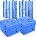 10 Pcs 15.75 x 15.75 x 1.97 Inch Plastic Pallets Lightweight Moisture-Proof Floor Waterproof Storage Grid Pad Grid Ventilation Pallet for Garage Supermarket Outdoor Basement(Blue)