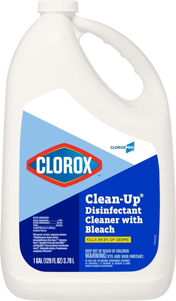 CloroxPro Clorox Clean-Up Disinfectant Cleaner with Bleach Refill, 128 Ounces (Package May Vary)